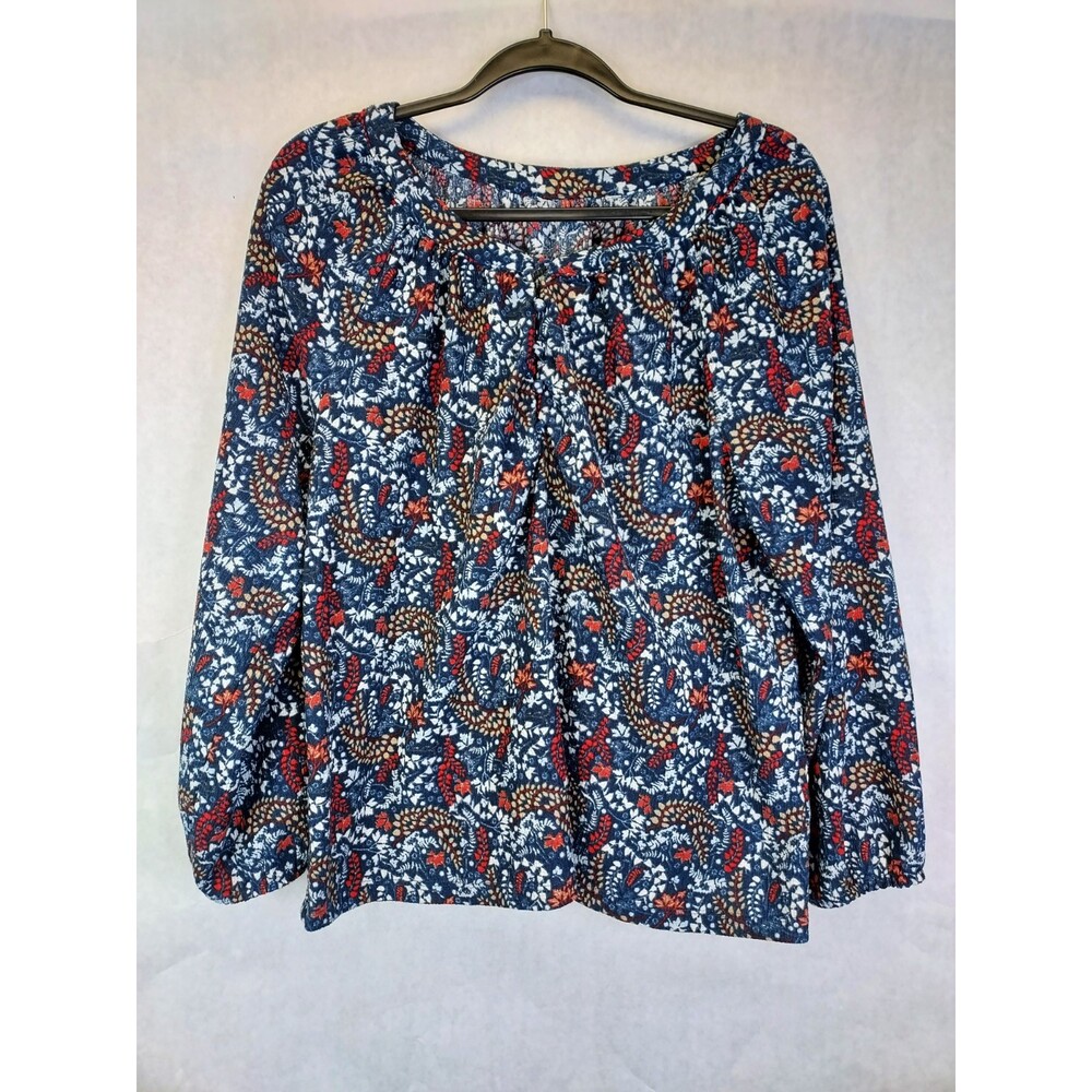 Cleo Peasant Blouse Women M Top Floral Puff Sleeve Boho Nature Fairy Cottagecore